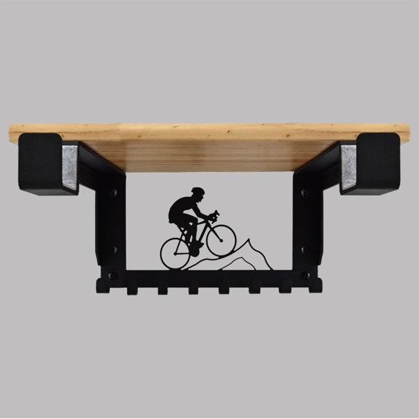 Latitude Run® WallMounted Bike Rack with Shelf and Hooks Wayfair